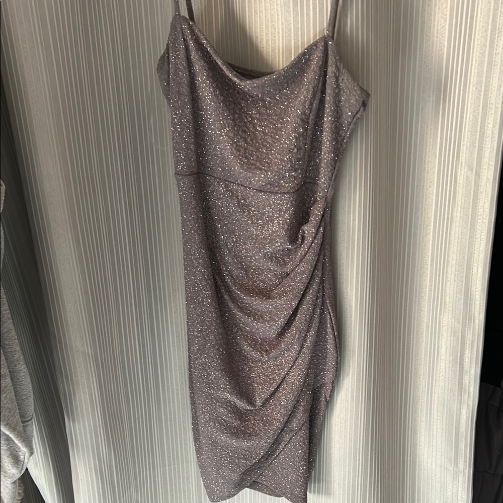 Windsor Silver Slip Mini Dress Spaghetti Strap Cocktail